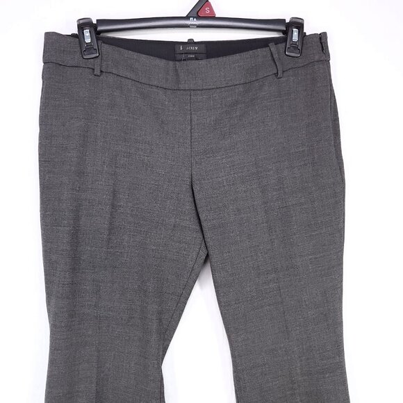 J.Crew Minnie Wool Blend Dress Pants Womens Size 12 Gray Side Zip Straight Leg - Picture 2 of 13